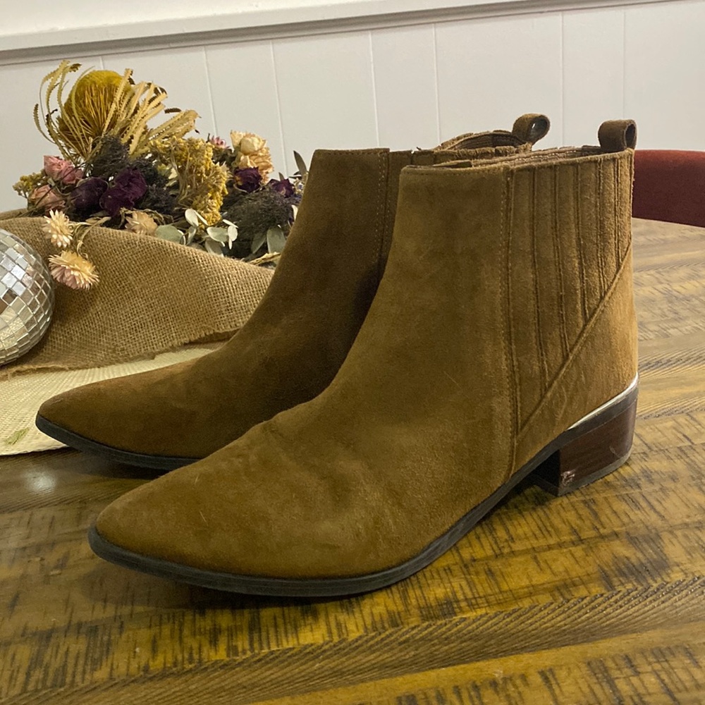 marc fisher suede ankle booties